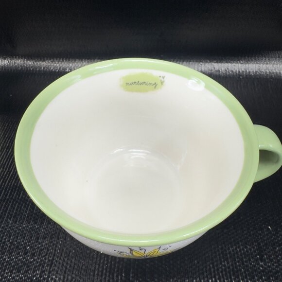 Starbucks Nurturing White Green Floral 10oz Coffee Cup Mug Set 2 Mugs Cups VTG - Picture 11 of 13